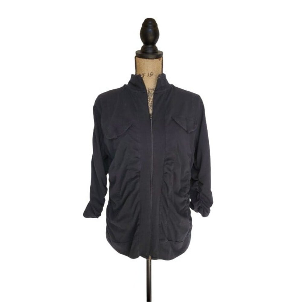 *Lowest Price* JOU JOU Jacket Black Ruched Zipper - Wms 1X
